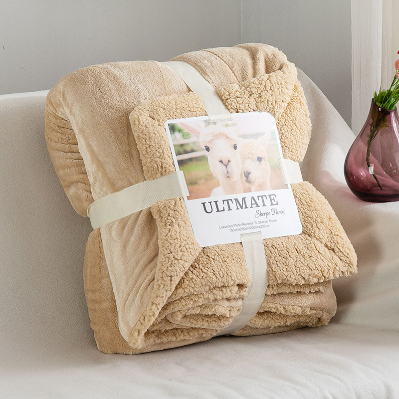 加厚塔芙绒休闲毛毯羊羔绒毯子爆款网红跨境毛毯简约纯色礼品毯子详情2