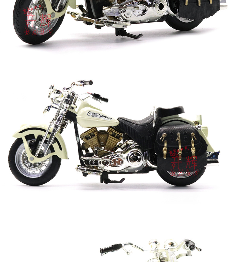 跨进1:12合金太子摩托车模儿童玩具摩托车摆件 蛋糕烘焙 男孩玩具详情5