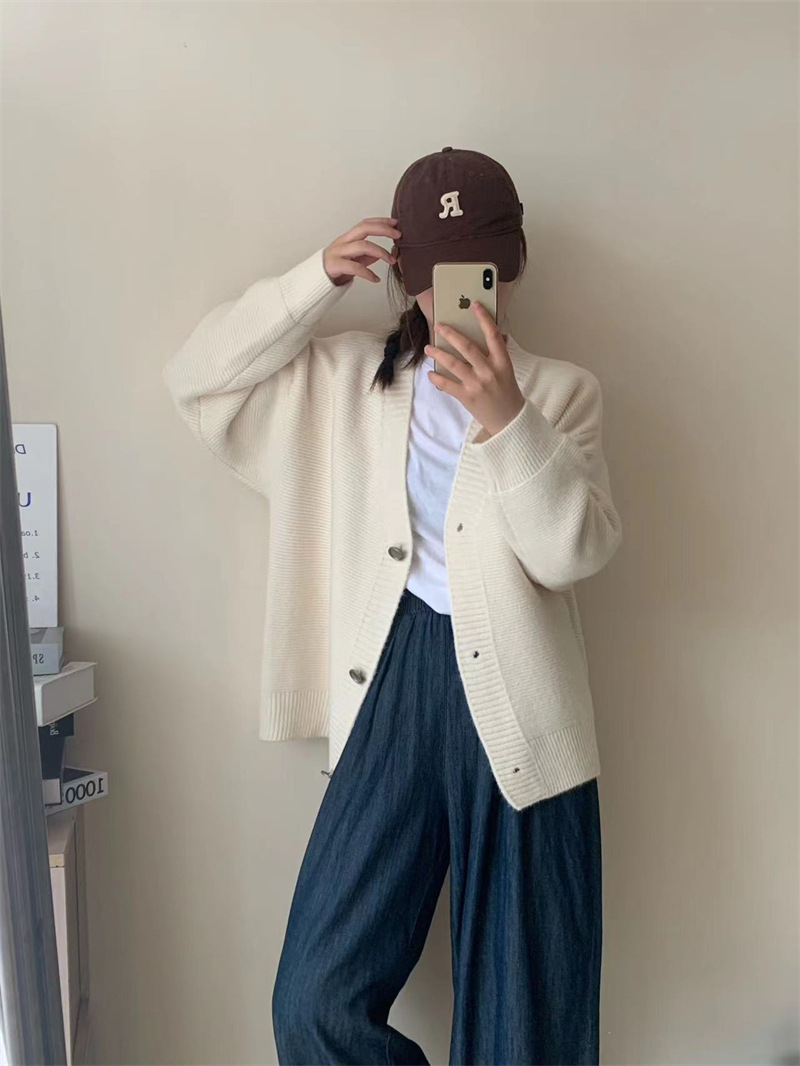 V领短款显瘦针织开衫女外搭2023秋季新款女装气质毛衣外套上衣女详情33