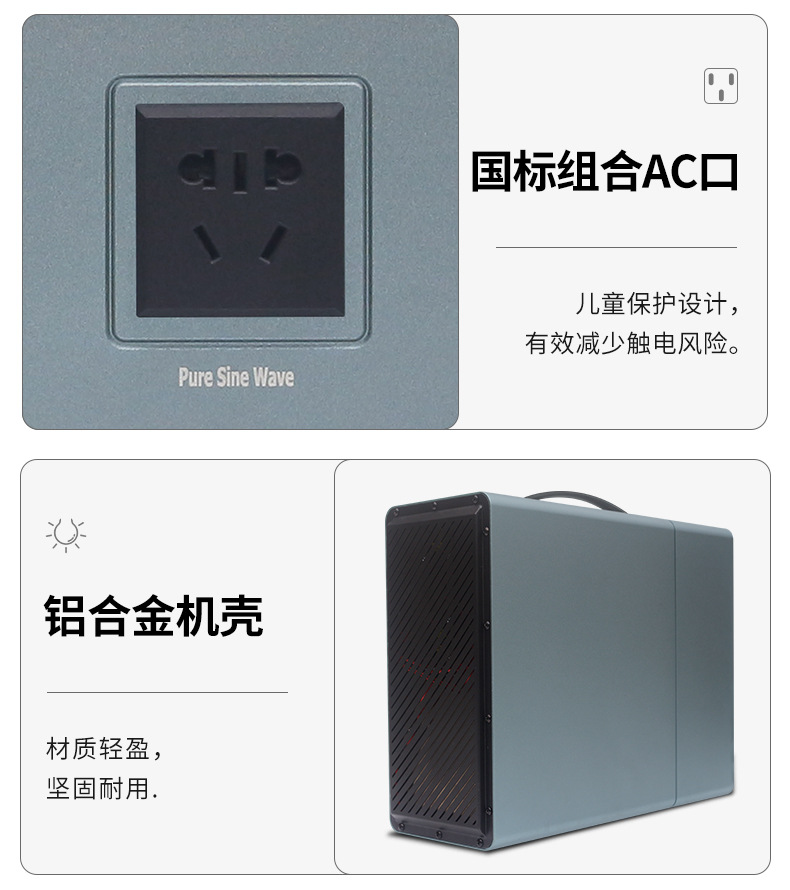 2000W outdoor mobile power bank, 220V emergency EPS power supply, high-power RV energy storage power supply, lithium battery pic 13