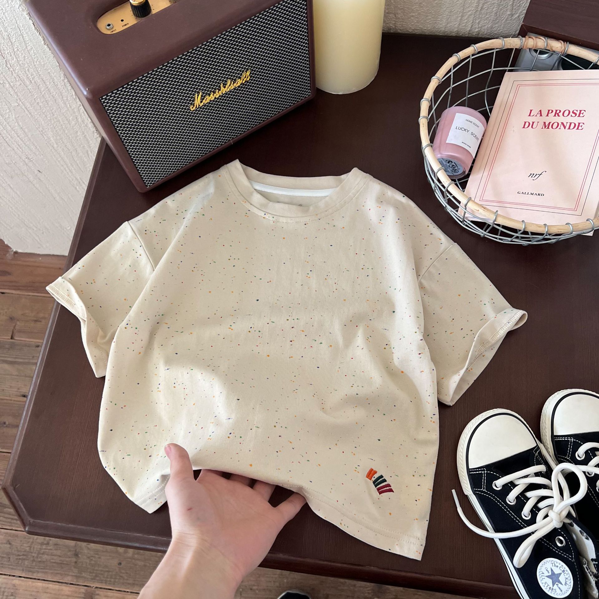 童装短袖2024夏季新款男童可爱涂鸦字母潮流T恤儿童百搭休闲短袖T详情12