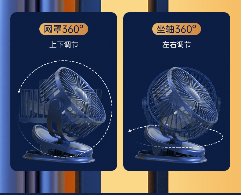 USB多功能夹扇宿舍便携可壁挂静音大风力办公室家用桌面台式风扇详情19