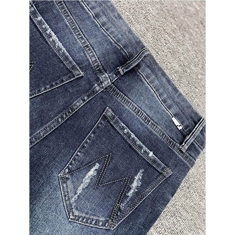 The new Mother high-waisted 9-inch high-elasticity skinny jeans, which are the same style as those worn by European and American bloggers, can lift the buttocks and make you look slimmer. Korean style jeans for women pic 33