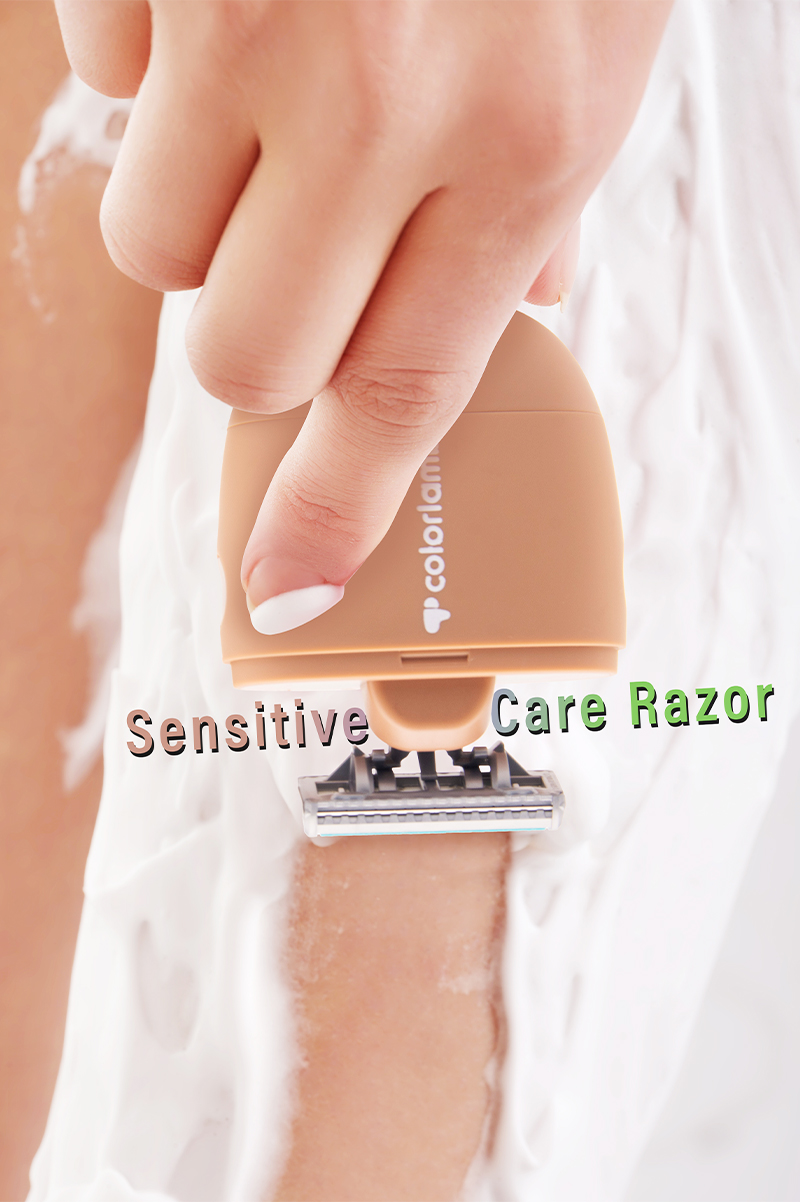 颜羊小熊款便携剃毛刀手动一体式敏感肌专用刀头带护肤皂脱毛神器详情3