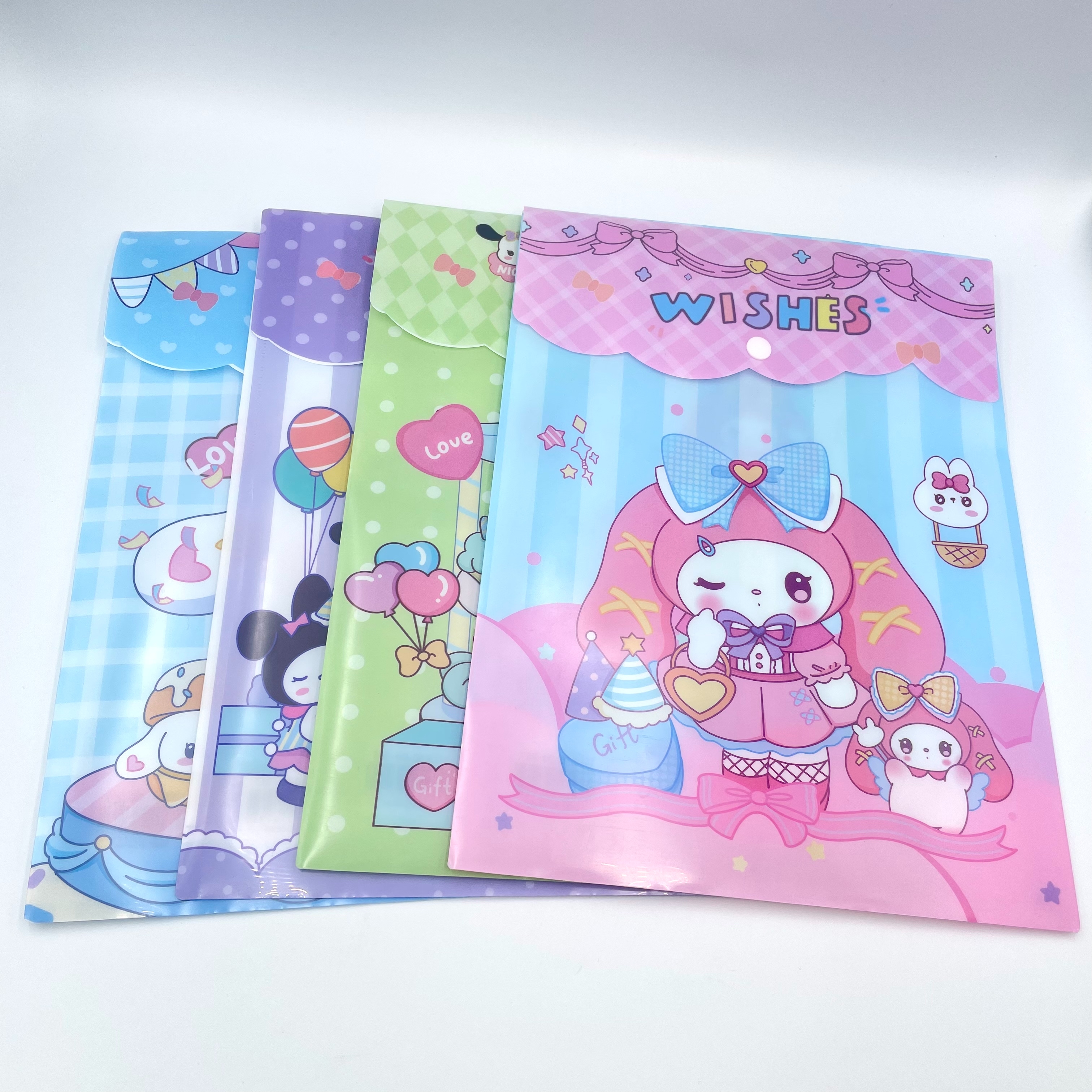 Cartoon printed vertical button bags, office document bags, A4 storage bags, factory direct sales, student test paper classification bags, file bags, plastic document bags pic 14