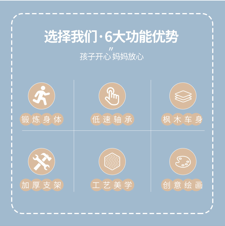 儿童手绘滑板双翘滑板白板7层中国枫木原木色DIY手绘涂鸦绘画滑板详情3