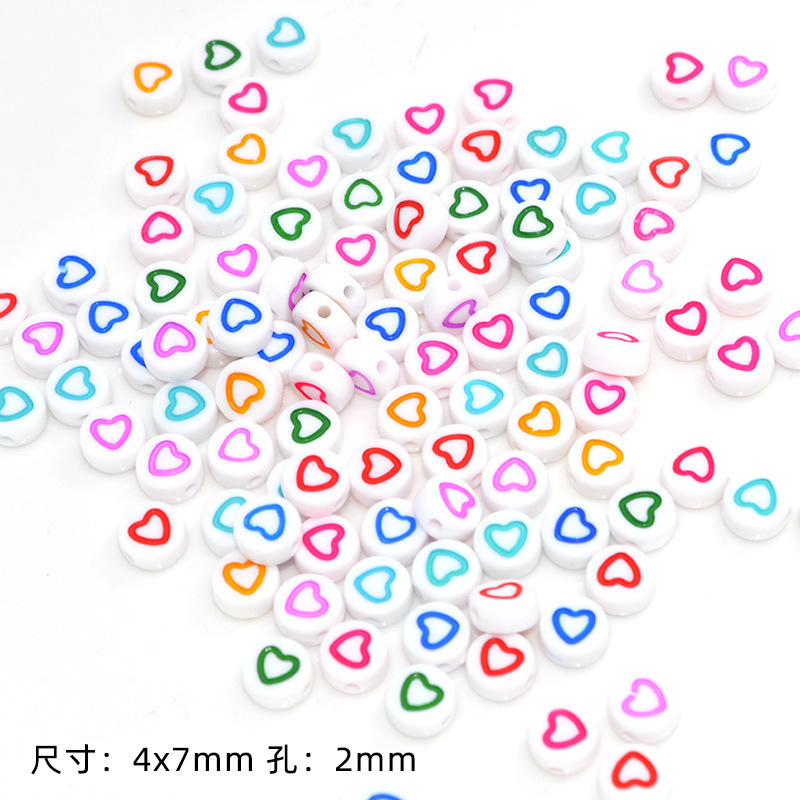 100颗/包亚克力彩色英文字母珠透明糖果色扁圆散珠diy手串珠材料详情4