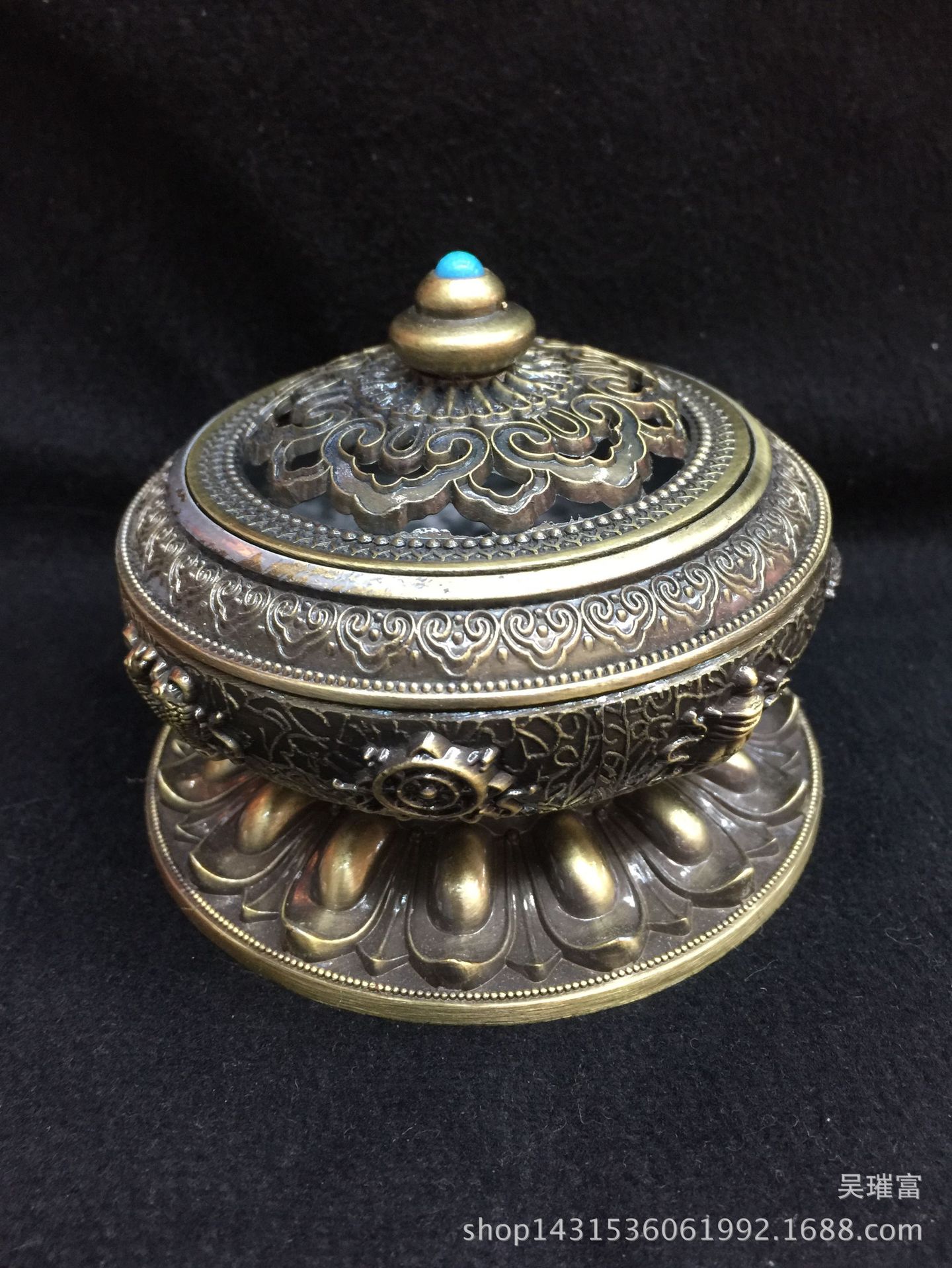 Wholesale of Nepalese copper-plated alloy sandalwood incense burner and eight-treasure incense burner products pic 2