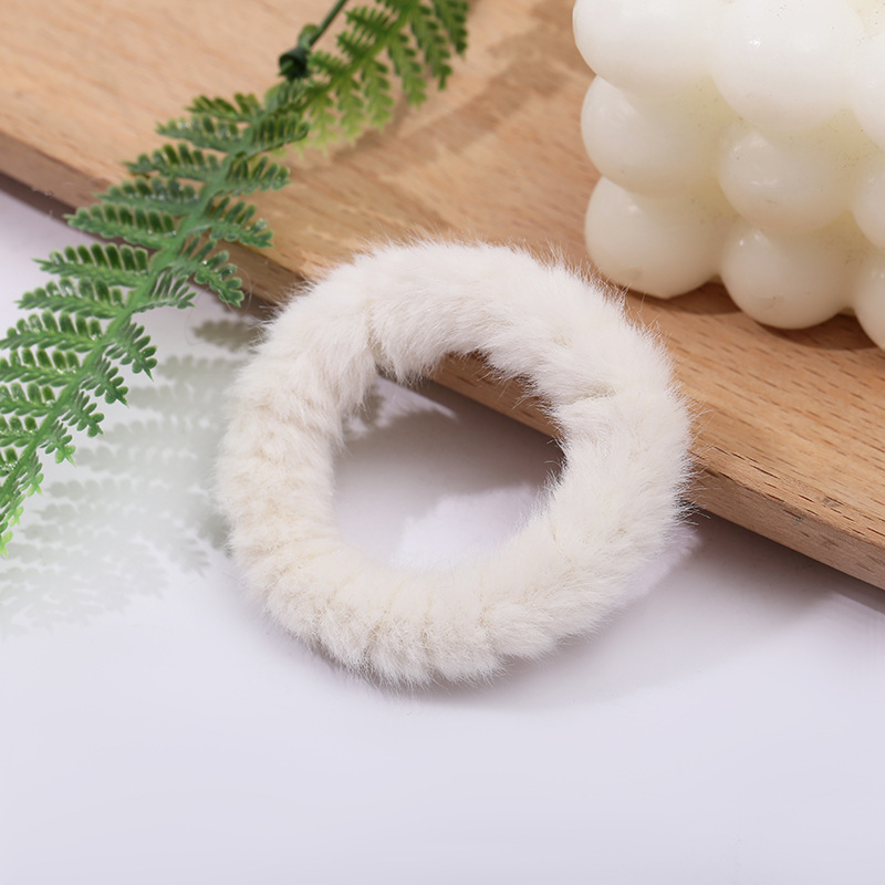 Korean style hair bands, simple autumn and winter plush bun hair ties, fashionable candy-colored sweet hair tie hair accessories wholesale pic 11
