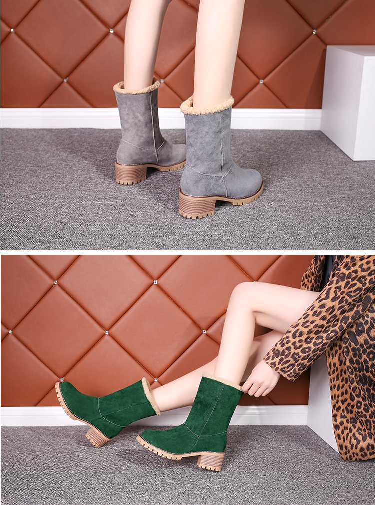 2024冬季新款绒面厚底粗跟中筒靴43码保暖棉鞋圆头大码外贸女靴子详情20