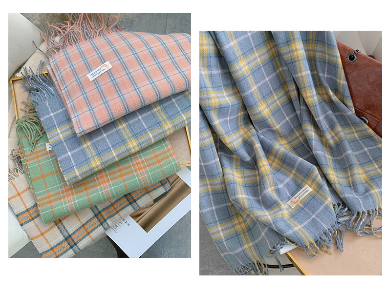 围巾女冬季高级感格子冬天爆款2024新款围脖百搭学生加厚保暖批发详情10