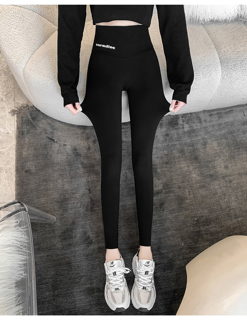 Spring and autumn shark skin leggings for women, high-waisted and large-sized yoga shark pants, autumn and winter fleece and thickened Barbie pants pic 33