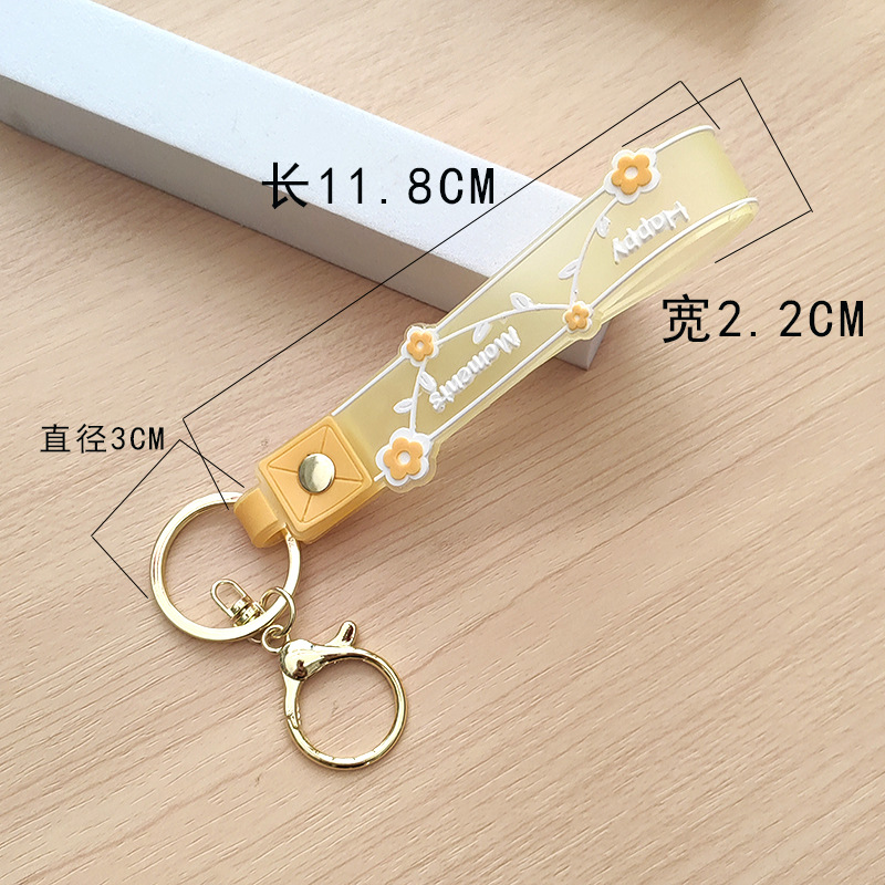 Transparent PVC soft rubber rope sand bottle keychain, girlish heart schoolbag hanging accessory, small gift hanging piece, keychain pic 13