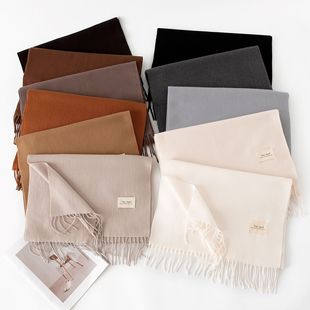 名媛风羊绒手感围巾秋冬韩系仿羊绒女生高级感2024年披肩保暖围脖详情5