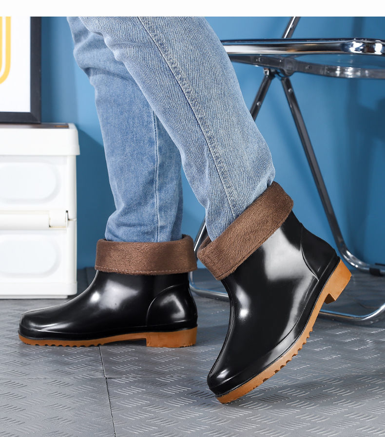 耐磨牛筋底雨鞋男女保暖耐酸碱高筒加厚雨靴防滑劳保洗车水靴工地详情22