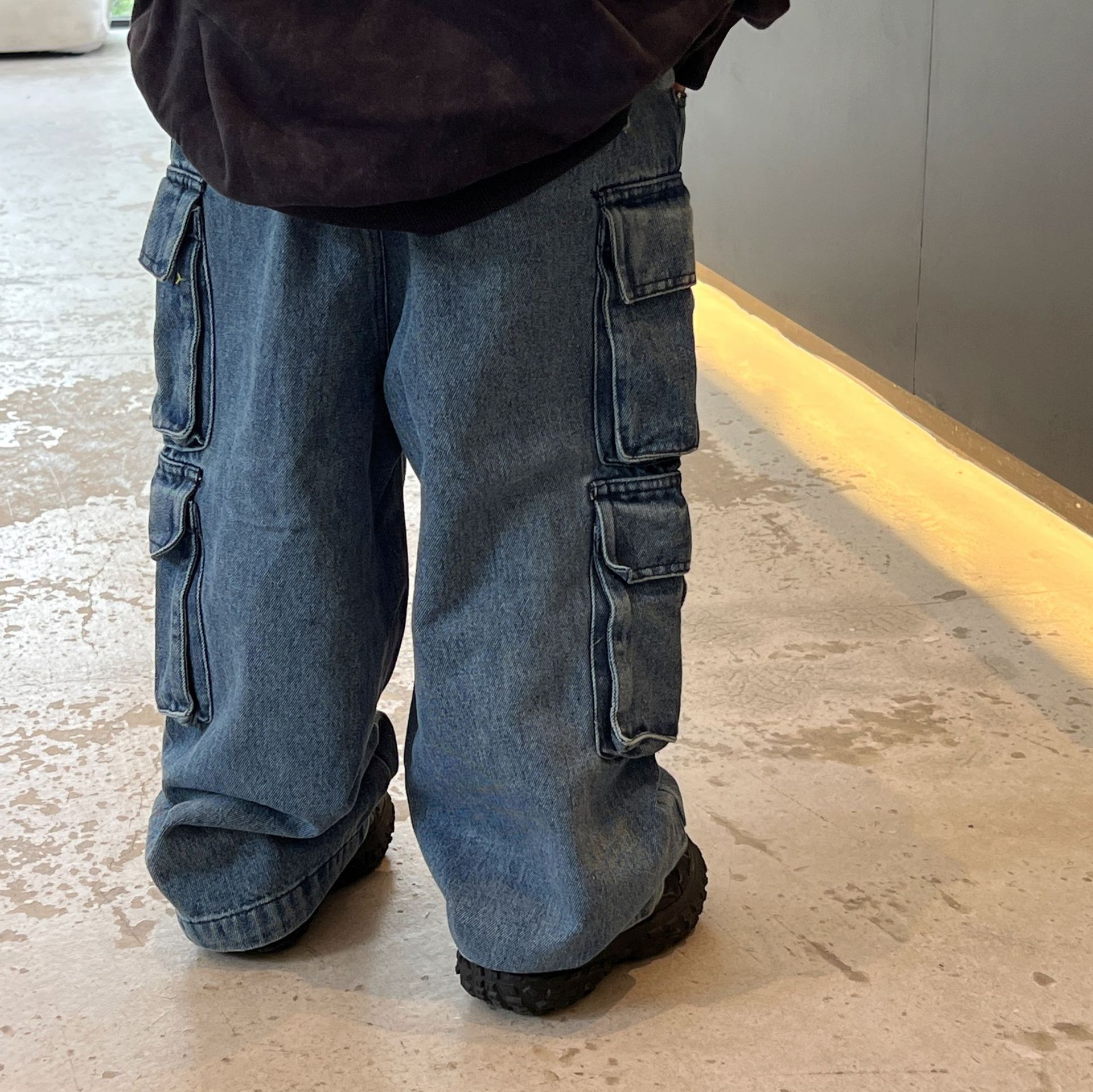 泰如2023秋季新款儿童时髦工装牛仔裤男童韩版洋气休闲裤宝宝长裤详情15