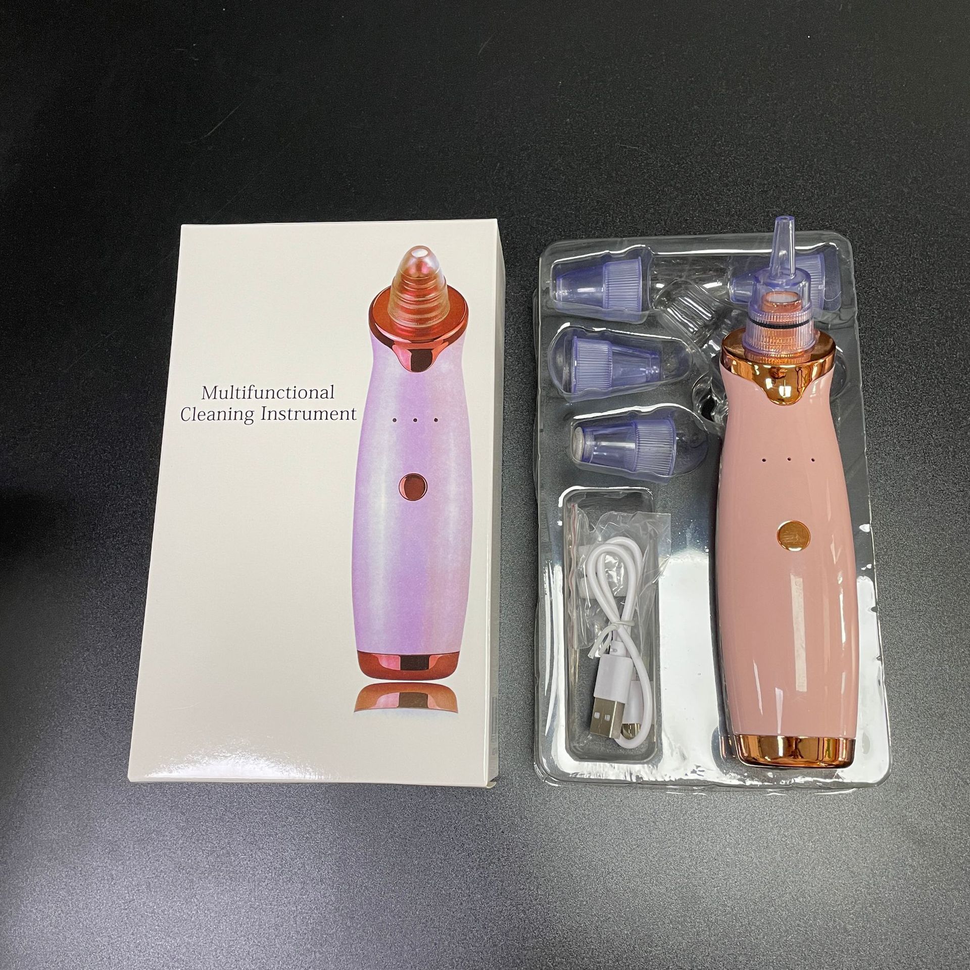 Blackhead suction device, electric facial hot compress skin peeling machine, portable beauty cleansing device, acne removal device, pore cleaner, exclusively for export. Exclusively for export pic 5