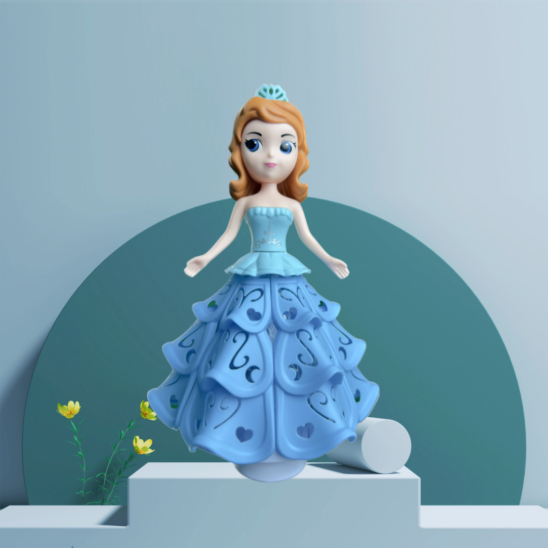 女孩艾莎跳舞旋转玩具冰雪奇缘公主儿童玩具万向灯光音乐礼物白雪详情7