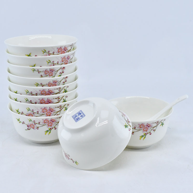 54 Skull Porcelain Tableware set, Chinese peach blossom bowls and plates complete set wholesale, household rice bowls and chopsticks, housewarming gifts wholesale pic 10