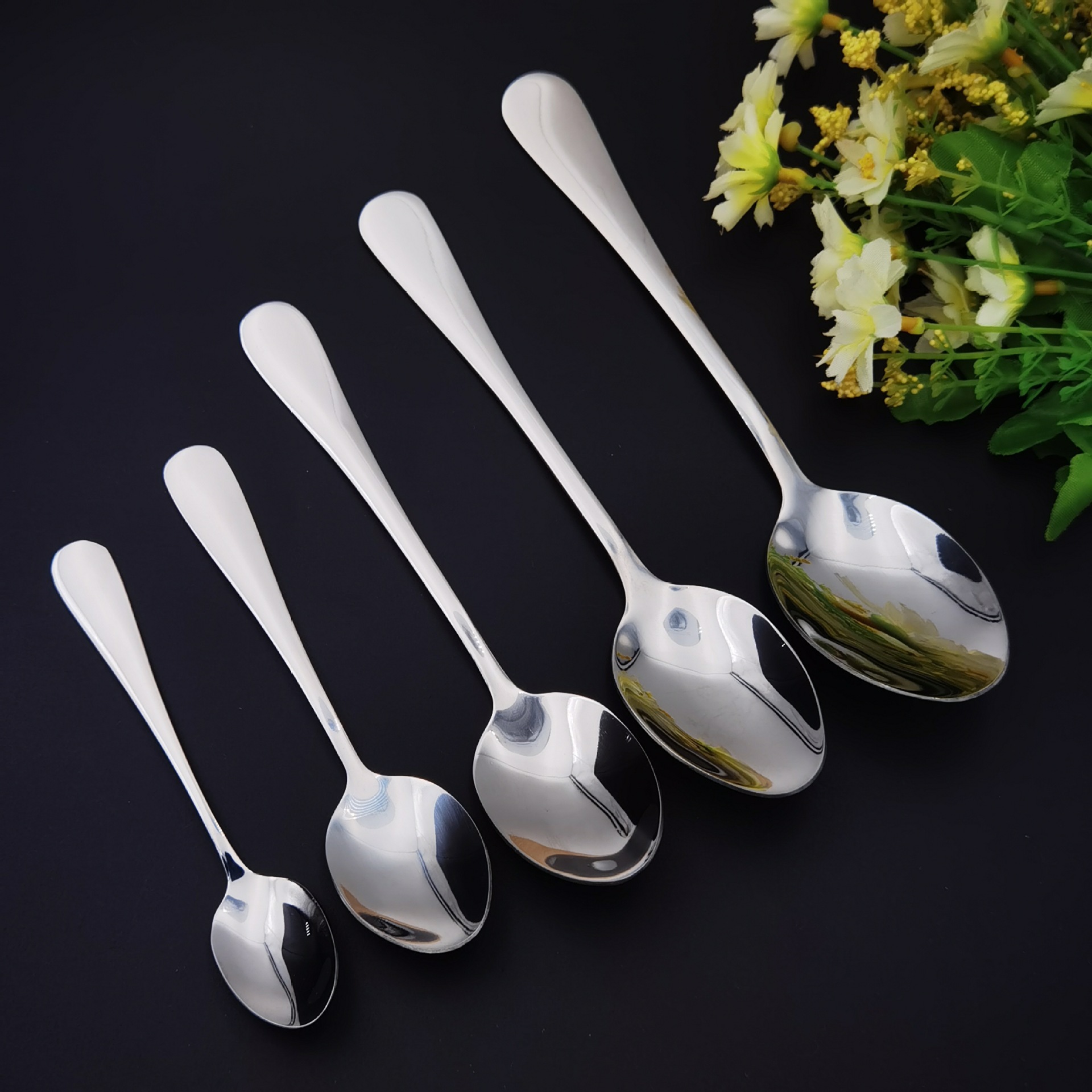 名瑞304不锈钢勺子高颜值调羹搅拌勺家用长柄喝汤吃饭勺宝宝汤匙详情16