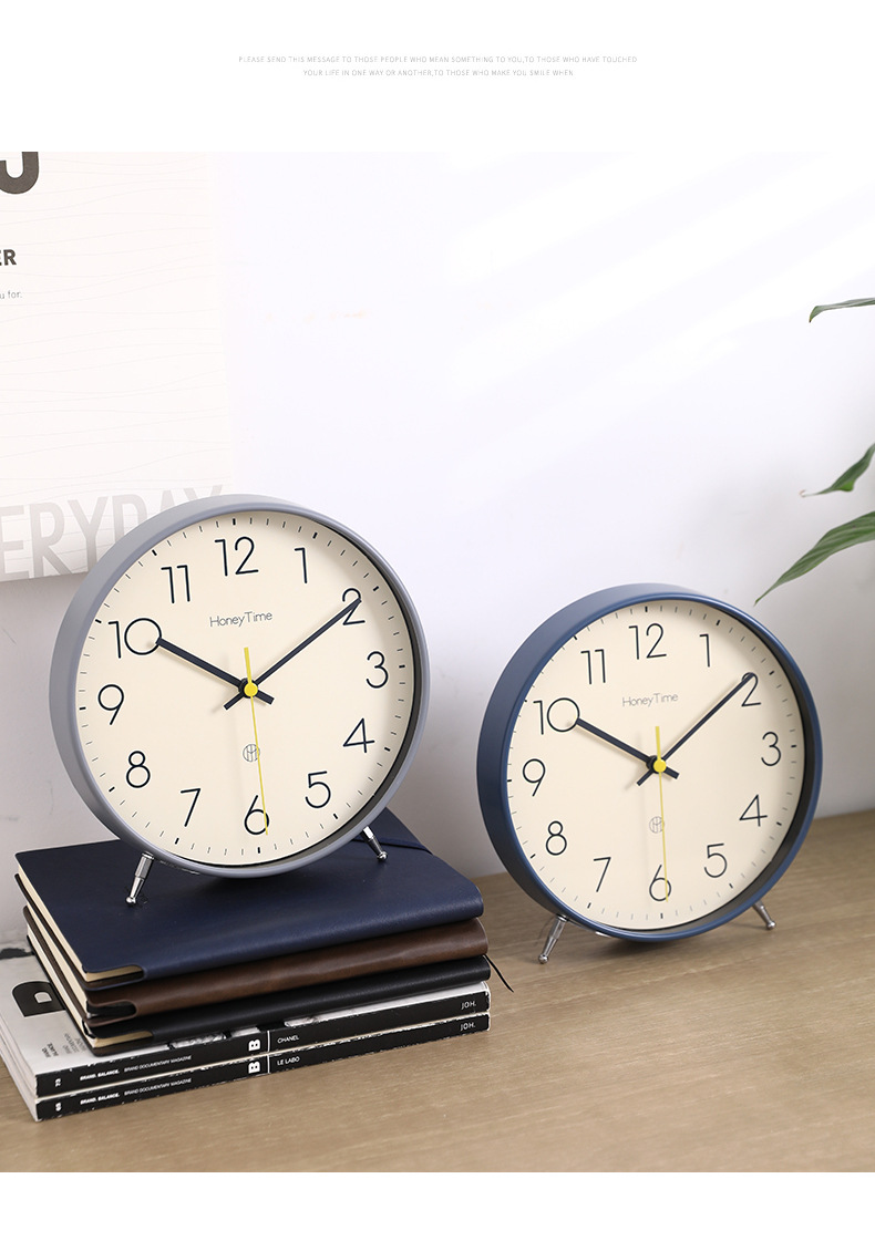 Hanlin Times Modern and simple pendulum clock, living room desktop table clock, home desktop fashionable clock, sitting clock, table clock for display pic 11