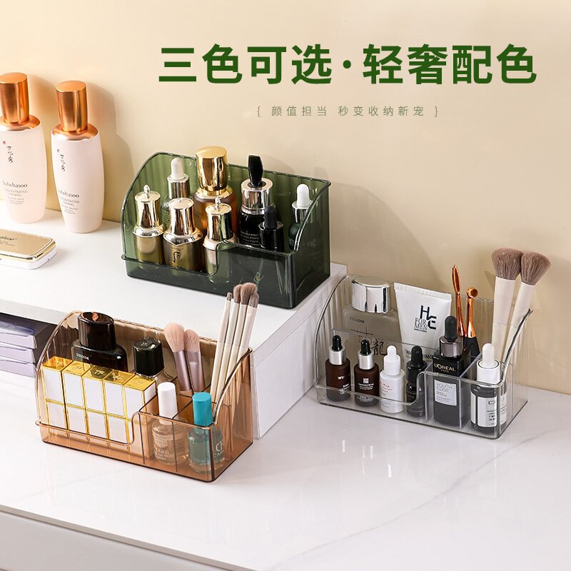 Light luxury multi-cell division desktop cosmetics storage box acrylic rectangular finishing box dresser skin care products pic 20