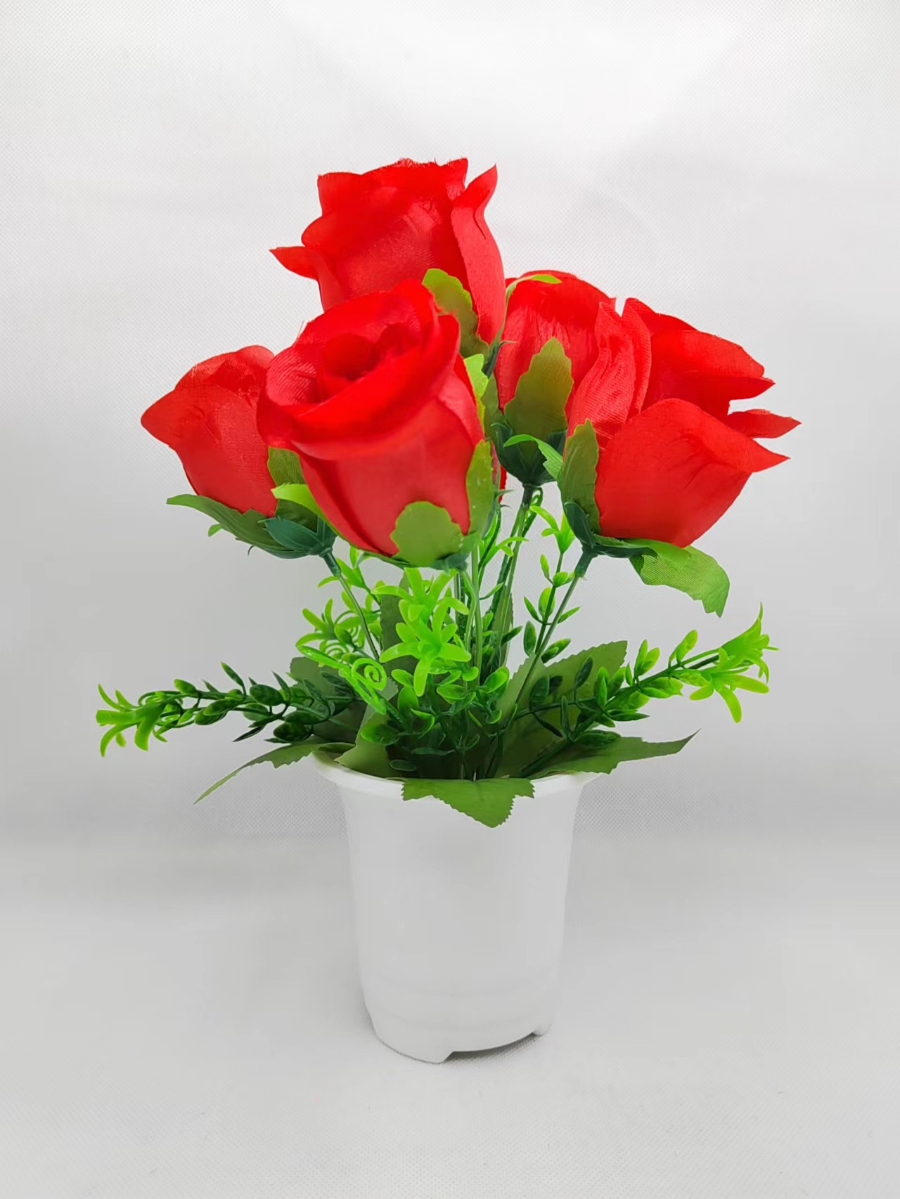 Hongsheng simulation craft furniture, rose simulation, potted flower integrated sales, home decoration pic 1