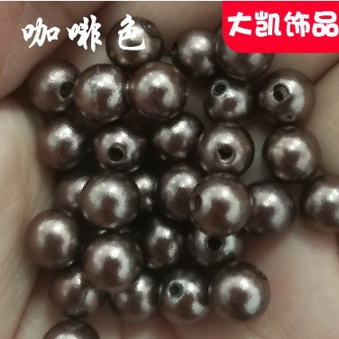 Through-hole pearl grass green jewelry accessories ABS imitation pearl perforated Yiwu manufacturer cut thread pearl string beads perforated round beads pic 13