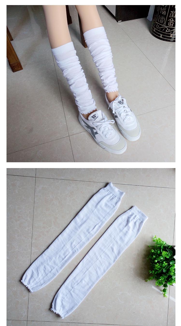 Spring and summer ultra-thin transparent sun protection thigh-high socks, knee-length knitted yoga, dance, cycling socks, air-conditioned room warmth and leg protection pic 20