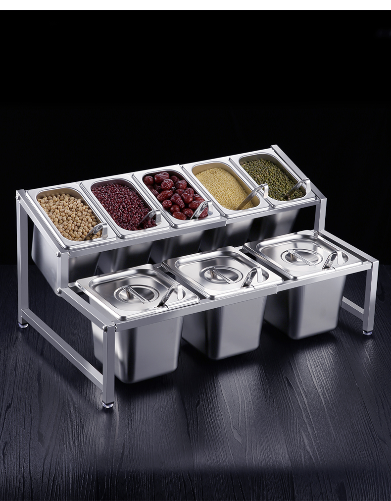 不锈钢调料盒组合套装一体多格商用佐料配料盒厨房大容量调味料盒详情18