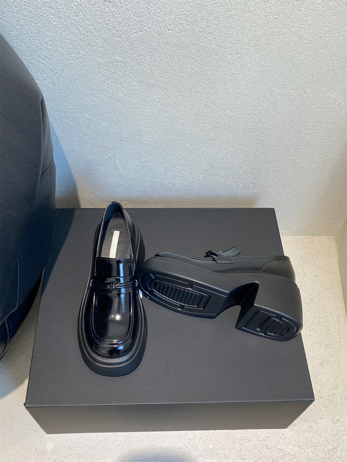 厚底松糕小皮鞋2023新款秋季单鞋女日系JK粗跟乐福鞋详情13