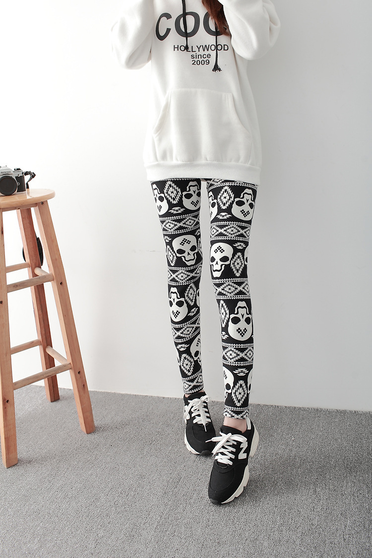 New spring dress, large-sized stretch, colorful star graffiti, personalized leggings for women pic 93