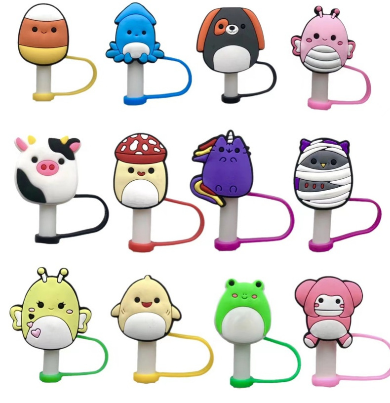 可爱不倒翁卡通公仔吸管帽吸管防尘帽防尘套个性饮料吸管套跨境现详情2