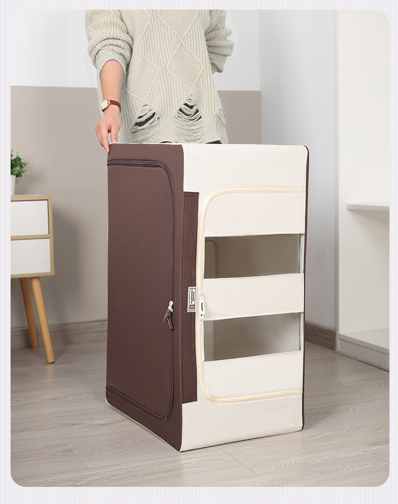 奥洁雅防水牛津布艺收纳箱120升大容量 衣物棉被四钢架折叠百纳箱详情14