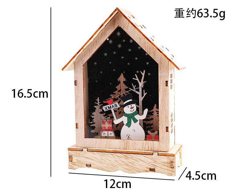 Cross-border new Christmas decorations: Glowing log cabin, Christmas house, creative Christmas gifts, tabletop ornaments pic 14