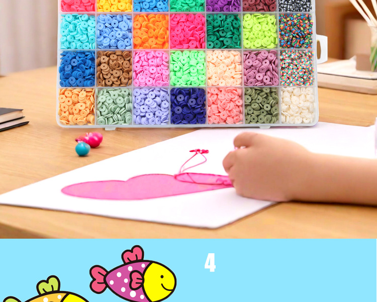 软陶片串珠单色6mm 首饰制作DIY手链项链饰品配件28格软陶片盒装详情8