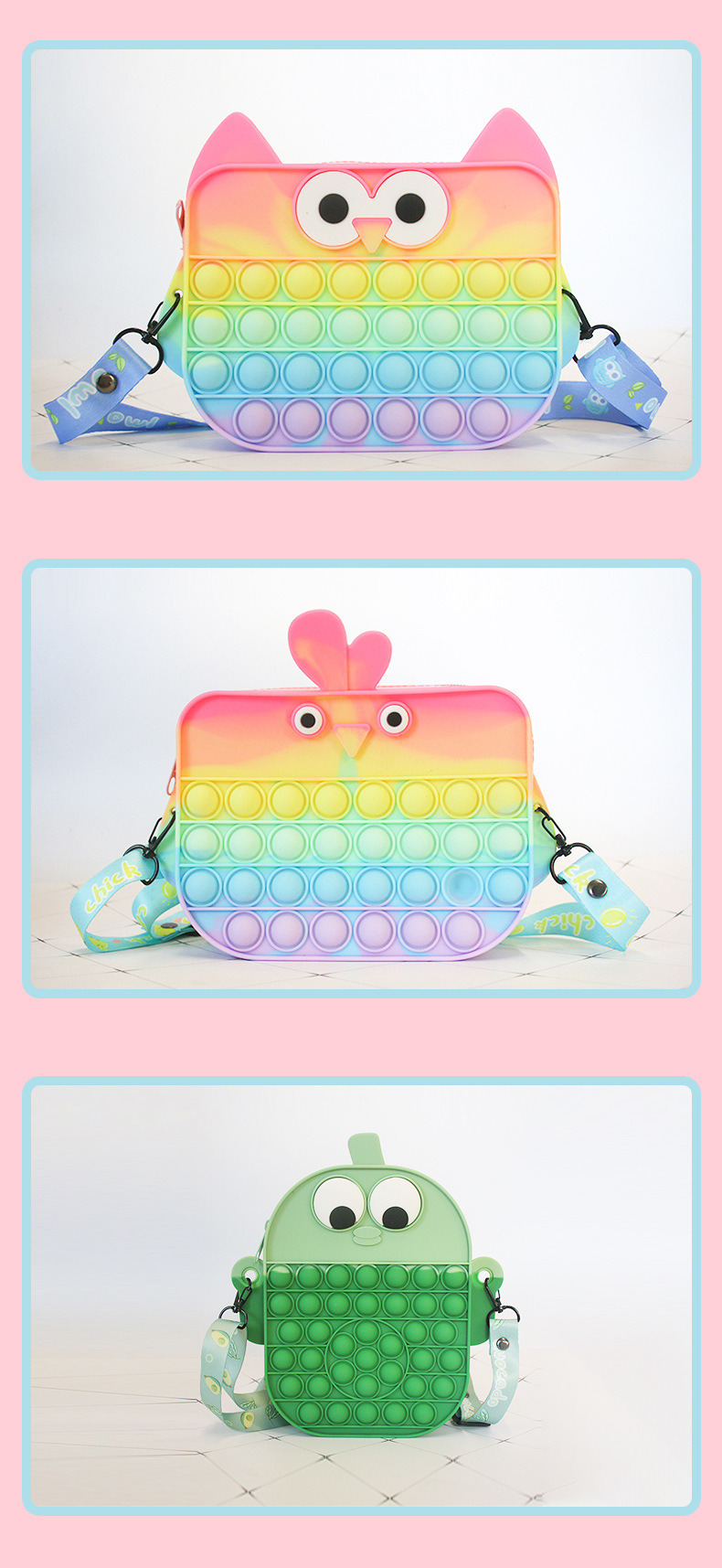 新款灭鼠先锋包包斜挎包单肩包卡通解压按压宝宝泡泡包玩具包背包详情15