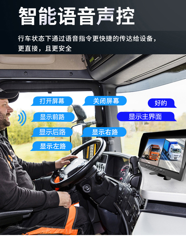 货车四路监控一体机高清记录仪360度全景前后左右倒车影像12V24V详情22