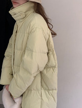 Down jacket for women, mid-length, knee-length style, 2022 Dongdaemun, South Korea, patchwork knitted hooded couple white duck down jacket trend pic 8
