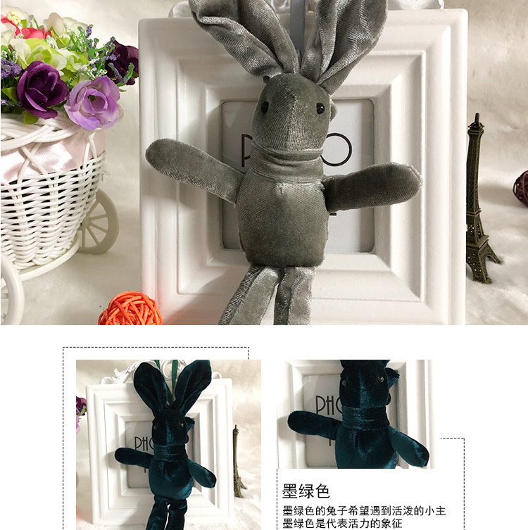 Wholesale of Korean plush Internet celebrity wish rabbit pendants, eternal flower bouquets, rabbit backpacks, keys, plush toys and accessories pic 16