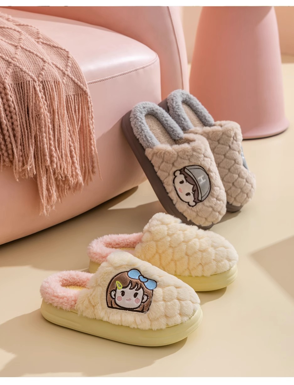 棉拖鞋女士秋冬季家居室内2023新款厚底保暖防滑居家用情侣拖鞋男详情18