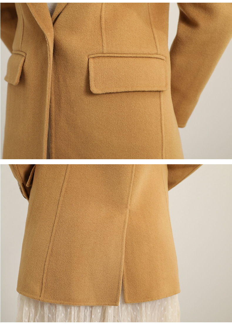 OL style workwear for ladies, waist-cinching and slimming woolen small suit, one-button double-sided woolen suit jacket, European and American style overcoat pic 13