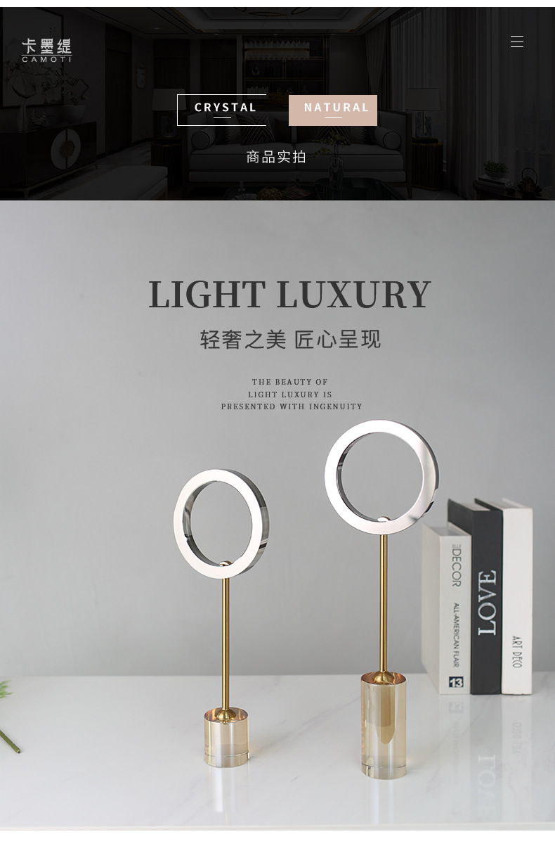 Crystal handicrafts, Nordic light luxury creative home living room entrance hall office desk soft decoration ornaments pic 26