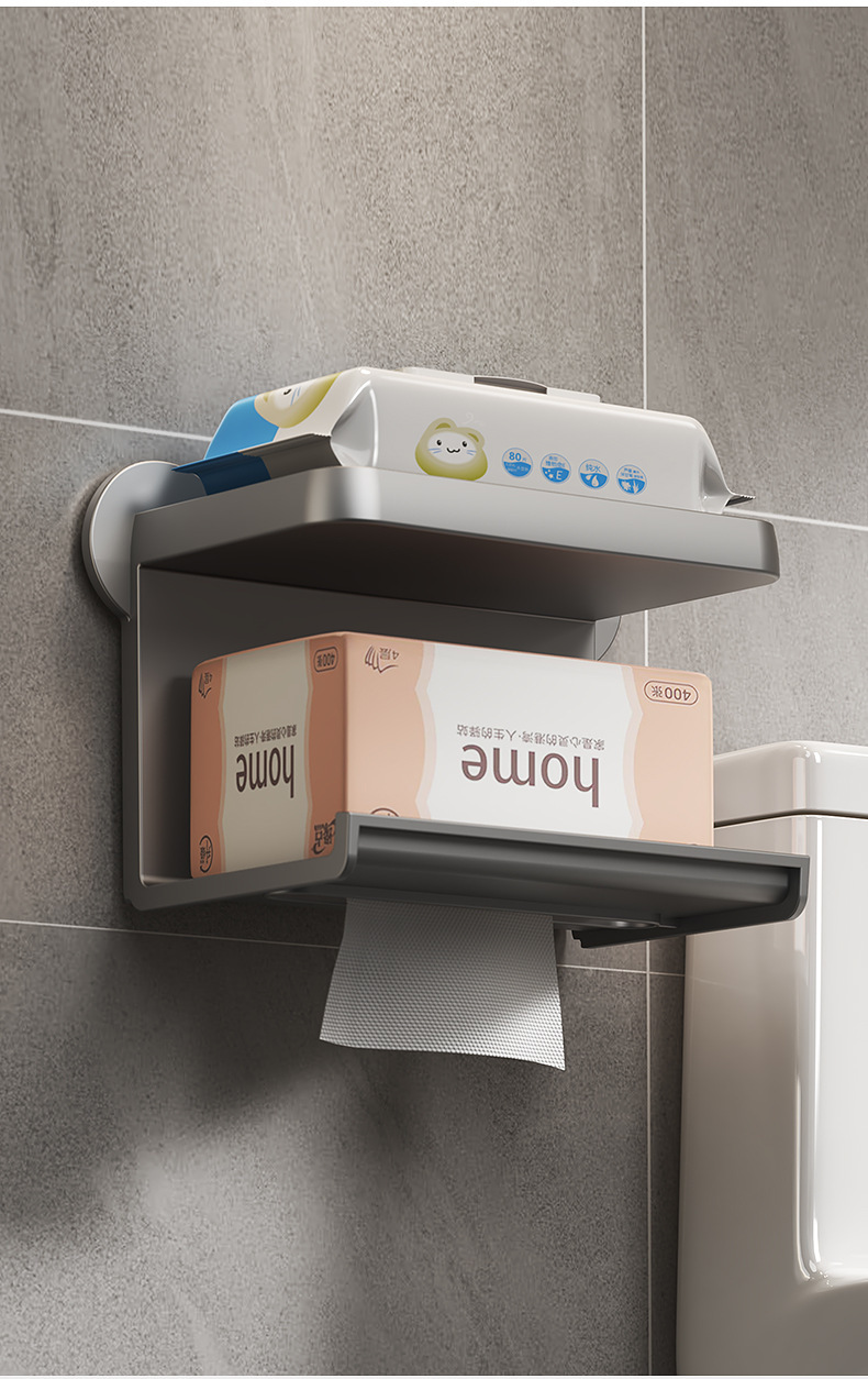 卫生间纸巾架免打孔抽纸架墙上洗脸巾纸巾收纳置物架卷纸架厕纸盒详情17
