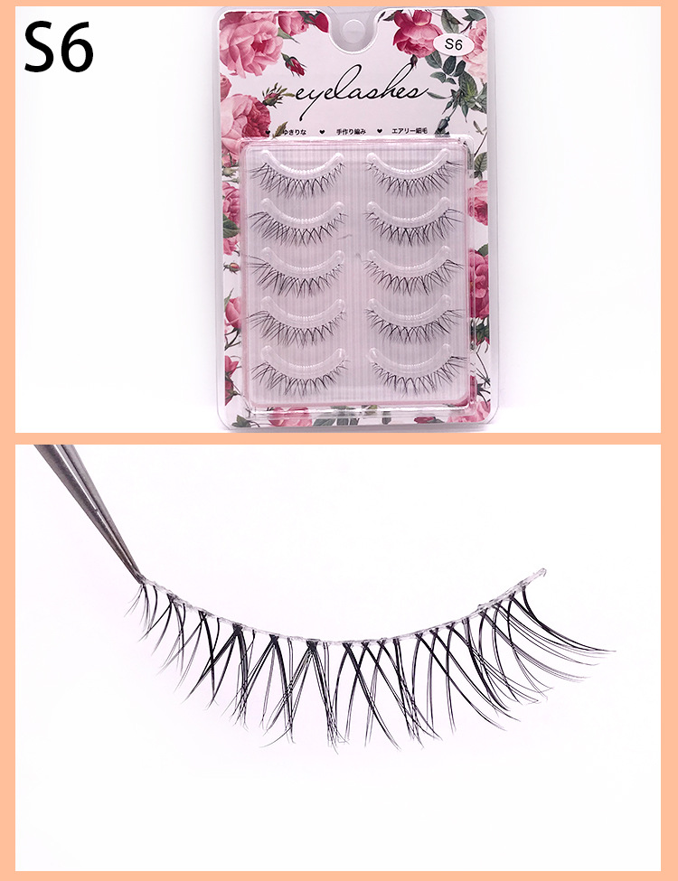 The Internet celebrity mainly promotes the natural five-pair set, transparent stem, sharpened false eyelashes, nude makeup, and realistic three-dimensional eyelash factory wholesale pic 8