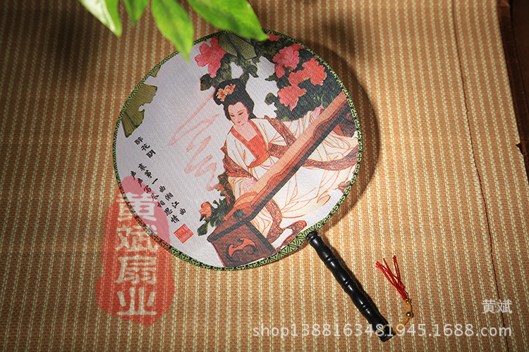 扇子批发 古典小号圆形宫扇团扇 舞蹈扇 婚庆摄影道具扇详情5