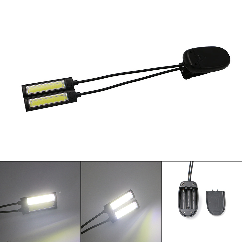 Dual-head book lamp with multi-angle adjustable battery type lighting pic 12