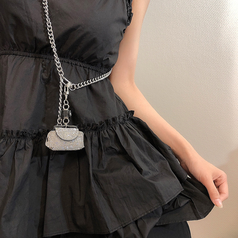 跨境电商迷你水钻腰链斜跨包金属配饰女链条腰带包裙子西装大衣详情16