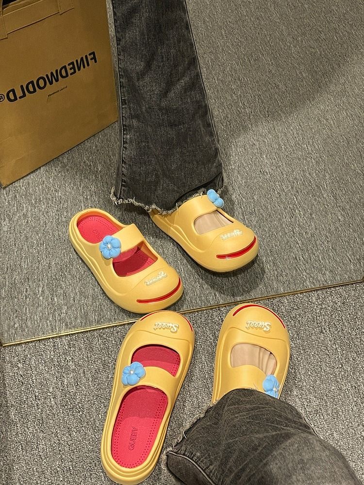 开口笑半包半拖鞋女士2023夏季新款时尚百搭可爱学生厚底凉拖鞋女详情16