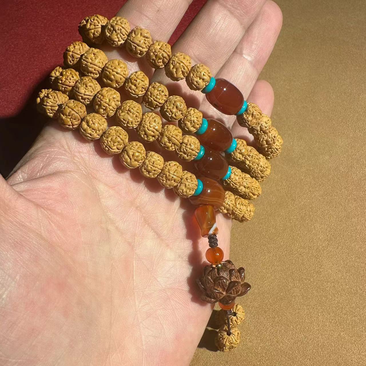 Nepalese Vajra Bodhi 108 prayer beads, carefully selected five-petal flesh texture small Vajra Bodhi beads, multi-ring bracelet, ethnic style Bodhi bracelet, cultural and artistic bracelet, cultural and artistic prayer beads bracelet, wholesale beads pic 19
